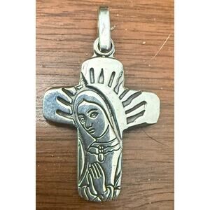 Sterling Silver Virgin Mary Our Lady of Guadalupe Cros